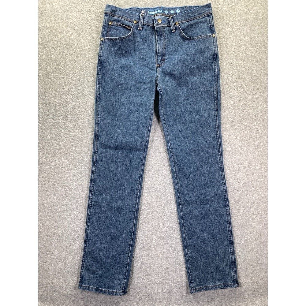 Wrangler Jeans Mens 34X34 Med Blue Denim Pants Cowboy Cut Country Western Rodeo